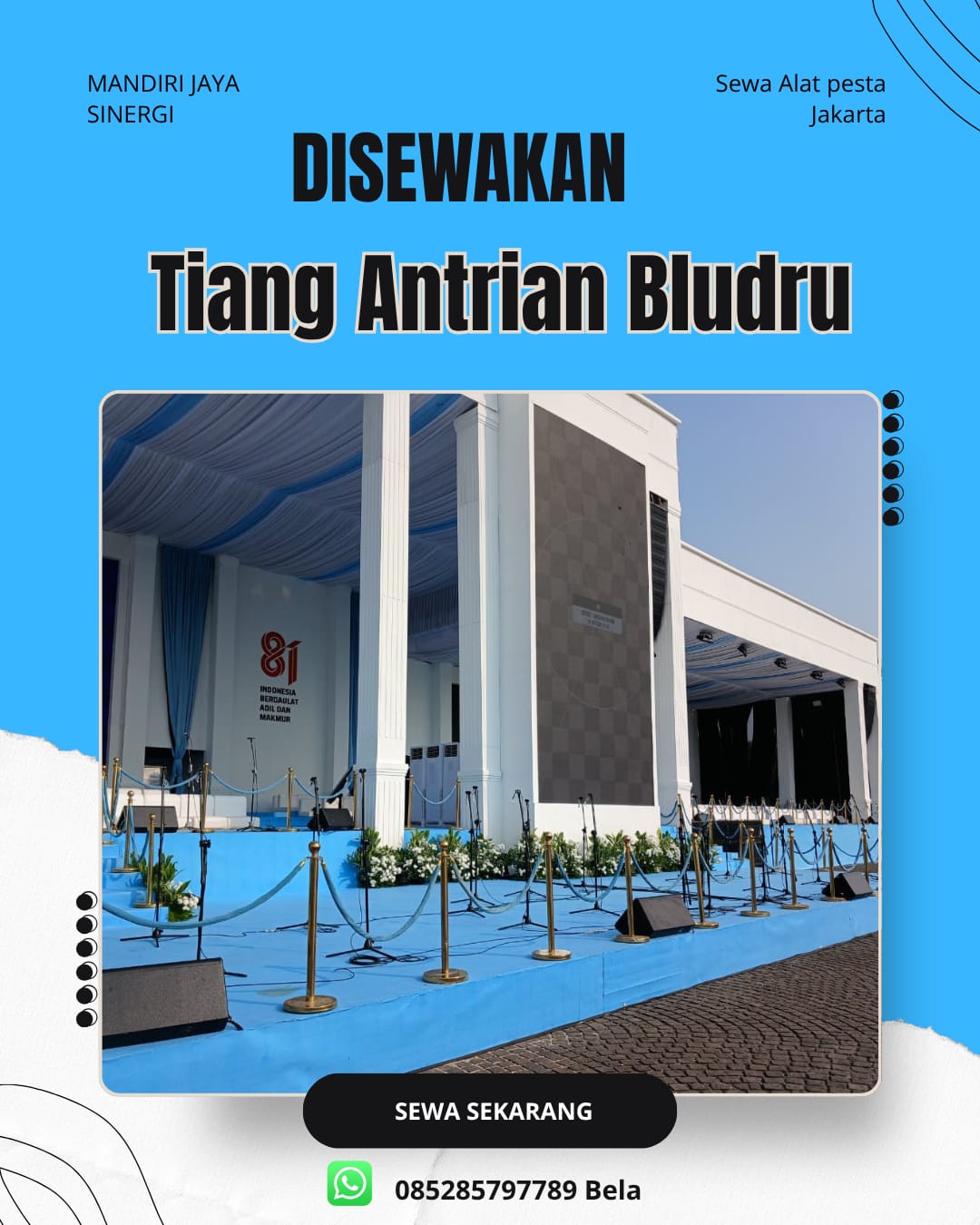 SEWA TIANG ANTRIAN BLUDRU JAKARTA UNTUK ACARA RESMI DAN PROFESIONAL