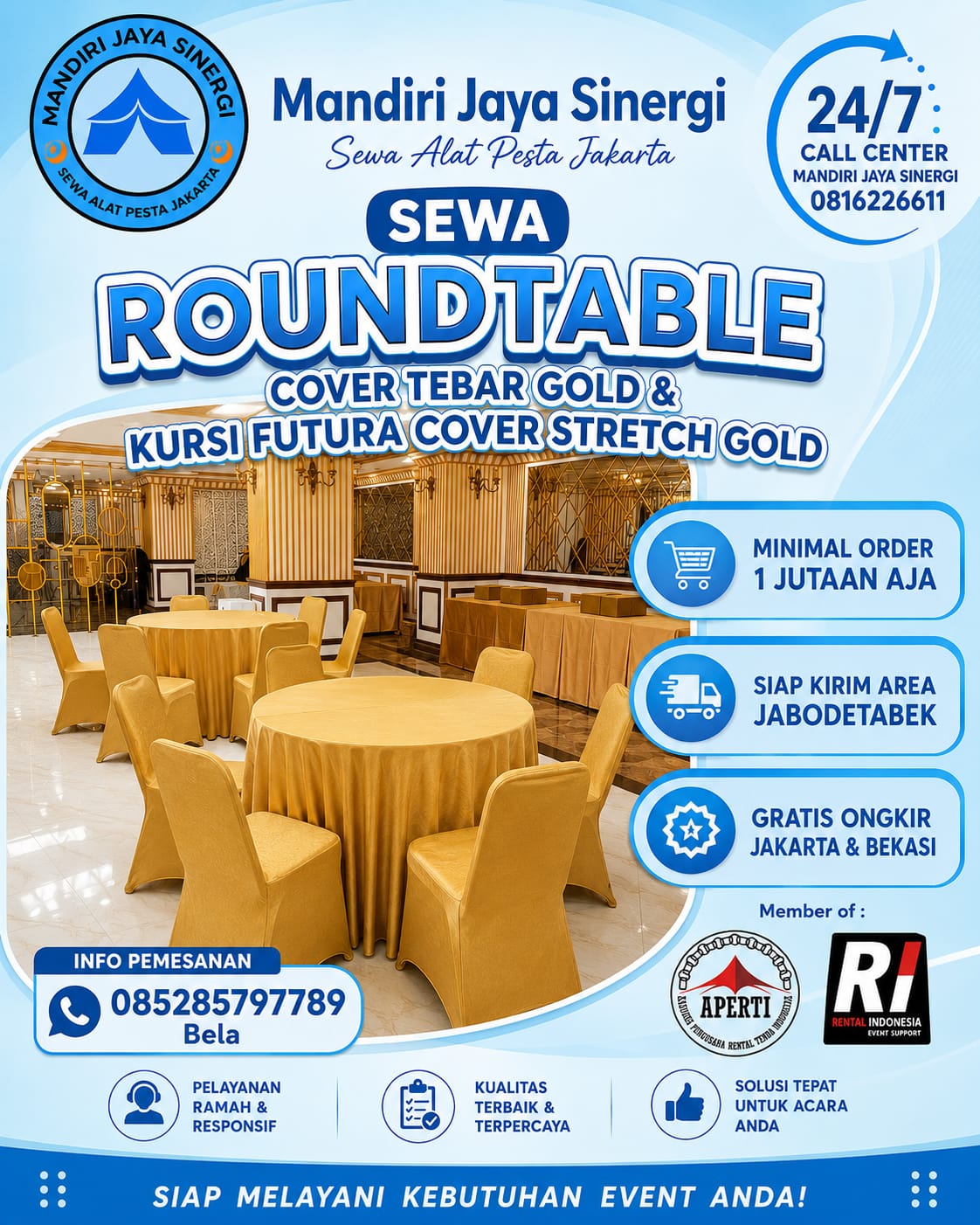 SEWA ROUNDTABLE & KURSI FUTURA COVER GOLD