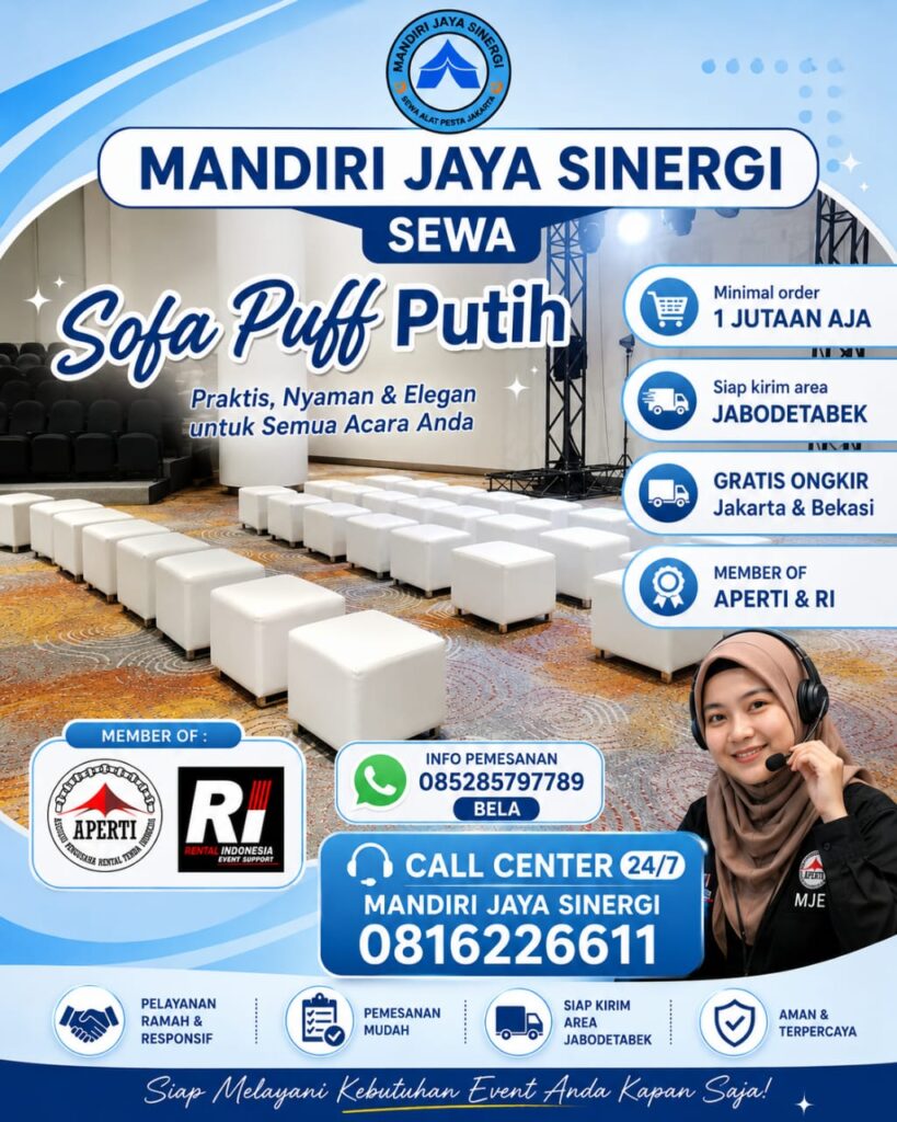 SEWA SOFA PUFF PUTIH UNTUK KEBUTUHAN EVENT JAKARTA