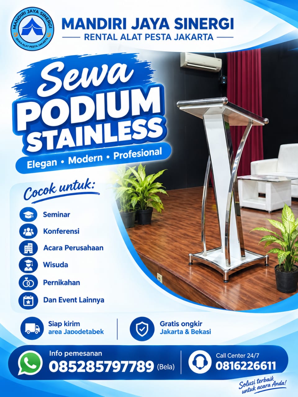 SEWA PODIUM STAINLESS JAKARTA