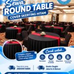 SEWA ROUND TABLE COVER SKERTING HITAM JAKARTA
