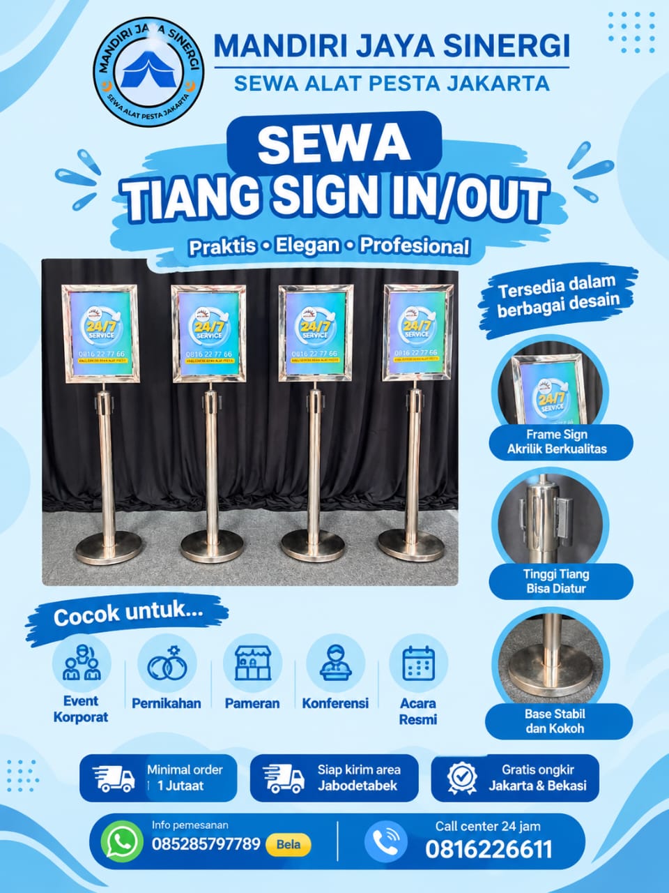 SEWA TIANG SIGN IN AREA JAKARTA