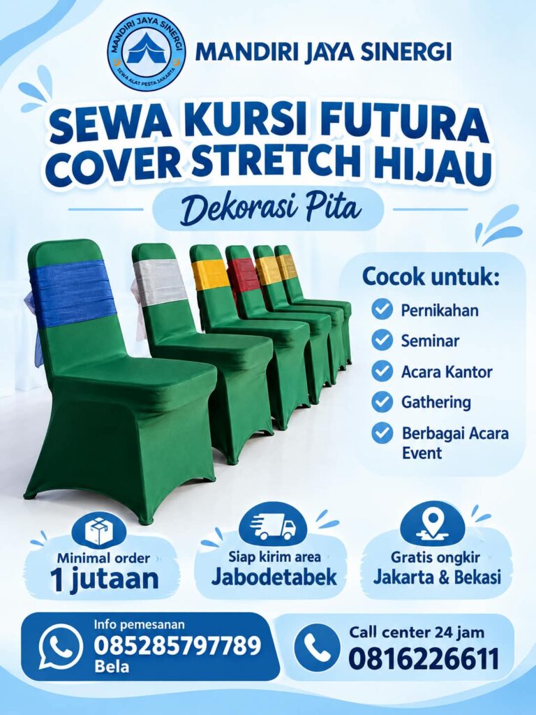 Sewa Kursi Futura Cover Stretch Hijau untuk Berbagai Kebutuhan Event