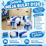 SEWA MEJA BULAT D120 SIAP KIRIM AREA JABODETABEK